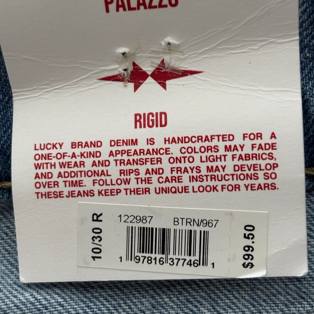 Lucky Brand Women Jeans NEW Pleated Denim Luxe Palazzo Wide Leg Baggy 10/30 P229 - Picture 12 of 14